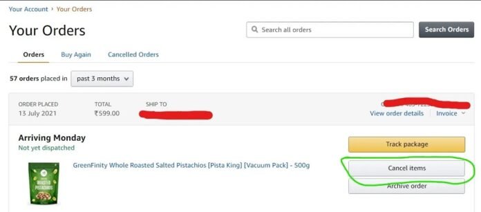 how to cancel order on amazon