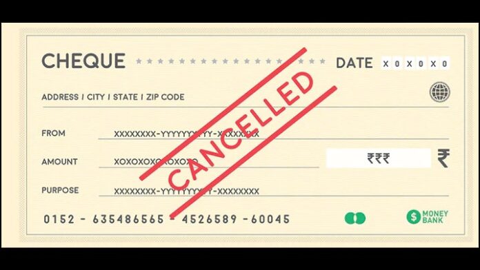 how to cancel cheque