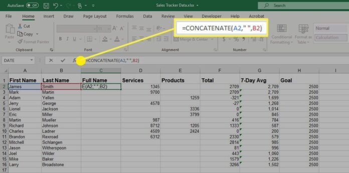 how to merge two columns in excel