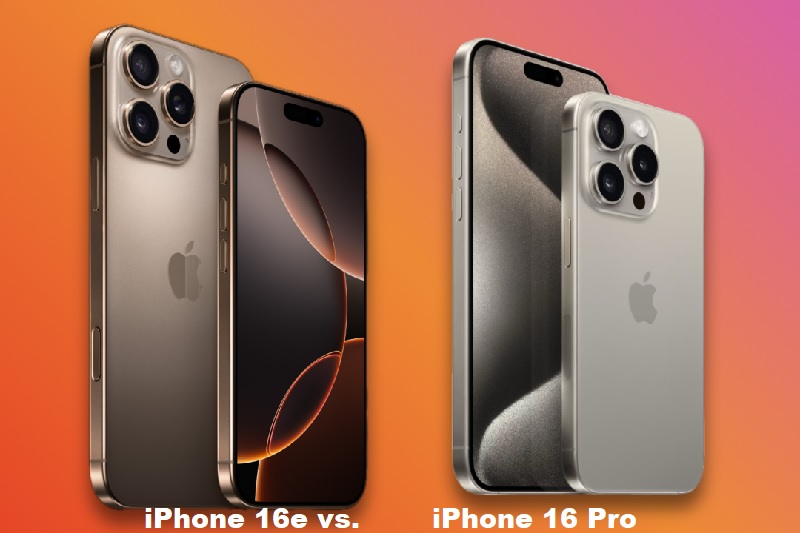 Comparison iPhone 16e vs. iPhone 16 Pro